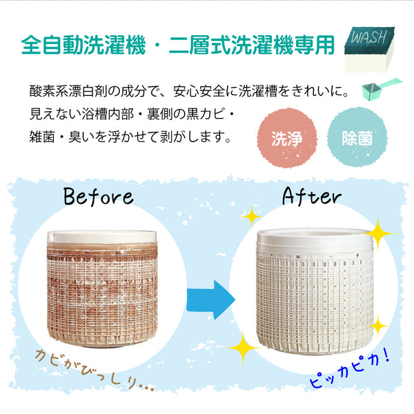 【全自動洗濯機専用 洗濯槽クリーナー 2個入】日本製 送料無料 洗濯機 洗剤 クリーナー 洗浄 消臭 除菌 カビ取り 匂い取り 洗濯機洗浄 1000円ポッキリ