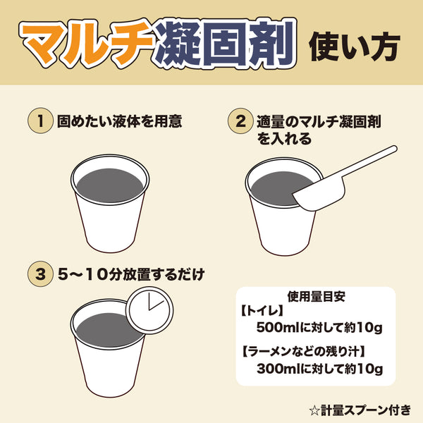 マルチ凝固剤 非常時 トイレ 災害時 水分 固める ラーメンの汁 トイレ凝固剤 固形剤 簡易トイレ 900g 日本製 長期保存 アウトドア 緊急時 地震 台風 断水